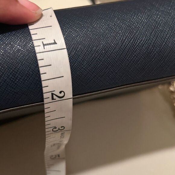 Michael Kors Jet Set Crossbody Bag Blue Saffiano Leather Classic Chain Accent - Picture 12 of 12